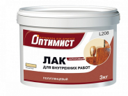 Лак для внутренних работ "ОПТИМИСТ L-208" полуглянцевый, бесцветный, акриловый 3 кг.
