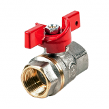 Кран шаровой лат. никел. угловой 1002 Ду 15 Ру40 ВР полнопроходной бабочка Aquasfera 1002-01