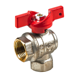 Кран шаровой лат. никел. угловой 1008 Ду 15 Ру40 ВР полнопроходной бабочка Aquasfera 1008-01