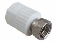 Муфта PP-R комбинированная бел нак. гайка Дн 20х1/2" на метал. штуцере РосТурПласт 10696