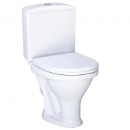 Унитаз-компакт Вест кнопка хром белый нижний подвод косой выпуск в комплекте 1/реж полипропилен воронкообразный Santeri