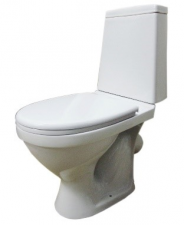 Унитаз-компакт Прайм белый нижний подвод косой выпуск в комплекте 2/реж воронкообразный Santeri