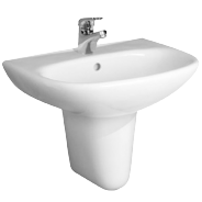 Умывальник Zeta 50 белый 1 отверстие с полупьедесталом 1 величины 500x400x190 Jika