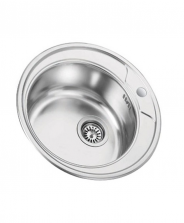 Мойка нерж.DONAU врезн. D490 (DE-107) круглая 0,6мм, 1,5", сифон