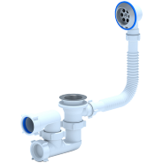 Сифон для ванны регулируемый нерж/сетка 1 1/2" б/гофры E250 АНИ Пласт