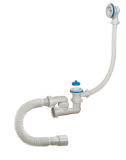 Сифон для ванны регулируемый пласт/сетка PP 1 1/2"x40 с гофрой 40/50 с пробка А60089 Орио