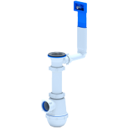 Сифон для мойки бутылочный нерж/сетка 1 1/2"x40 с жестким переливом A0140 АНИ Пласт