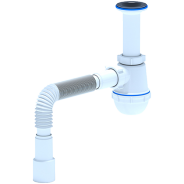 Сифон для мойки бутылочный Ани Грот нерж/сетка 1 1/2""x40/50 с гофрой А0515 АНИ Пласт