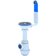 Сифон для мойки бутылочный Ани Грот с выпуском нерж/сетка 3 1/2""x40 с жест/переливом круглым A0142 АНИ Пласт