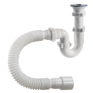 Сифон для мойки трубный нерж/сетка PP 1 1/2"x40 с гофрой 40/50 S-41019 Орио