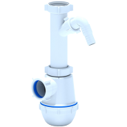 Сифон для мойки бутылочный Ани Грот 1 1/2"x40 без выпуска, с отводом для стир/машины A1020 АНИ Пласт