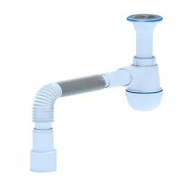 Сифон для умывальника/мойки бутылочный нерж/сетка 1/2""x40 с гофрой 40/50 C0115 АНИ Пласт