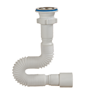 Сифон для умывальника гофрированный нерж/сетка PP 1 1/2"x40/50 с выпуском А-3015 Орио