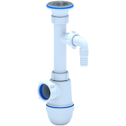 Сифон для умывальника бутылочный нерж/сетка 1 1/4"x40 с отводом для стир/машины C1300 АНИ Пласт