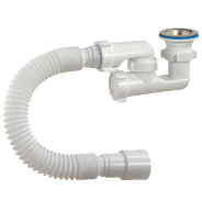 Сифон для душевого поддона регулируемый нерж/сетка PP 1 1/2"x40 с гофрой 40/50 А82589 Орио