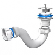 Сифон АНИ для душевого поддона S тип., 1 1/2"х40, нерж. вып. (Е110)