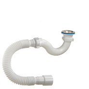 Сифон для душевого поддона трубный нерж/сетка PP 1 1/2"x40 с гофрой 40/50 А-42589 Орио