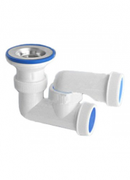 Сифон для поддона "УНИВЕРСАЛ" Белый нерж.вып. (арт.246)