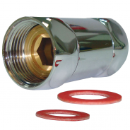 Соединитель для полотенцесушителя латунь Ду 20 нак. гайка хром