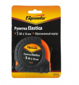 Рулетка "SPARTA" 5м x 18мм, обрезиненный корпус, Elastica