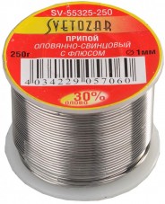 Припой Sn 30% pb 70% 250гр СВЕТОЗАР SV-55325-250