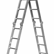 СИБИН ЛТ-44 лестница трансформер, 4х4 ступени, алюминиевая, 4 рабочих положения, со стабилизатором, 38852