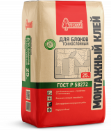 Клей монтажный для блоков тонкослойный 25кг