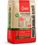 Клей монтажный для блоков тонкослойный (Зимний) 25кг