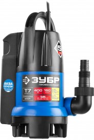 ЗУБР НПГ-Т7-550 АкваСенсор, дренажный насос  с регулируемым датчиком уровня воды, для грязной воды, 550 Вт, 200 л/мин, напор 7 м. Серия Профессионал