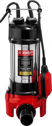 ЗУБР НПФ-1100-Р фекальный насос с режущим механизмом, 1100 Вт, 245 л/мин, напор 8 м